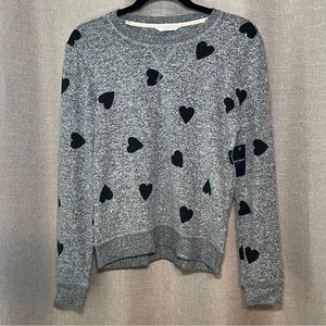 Lucky Brand Charcoal Sweater with Black Heart Design